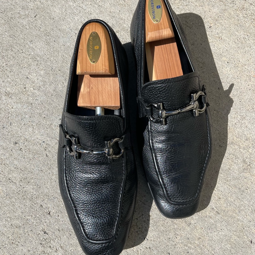 Salvatore Ferragamo Men’s Pebbled Leather Loafers 10.5